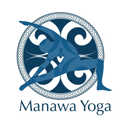 Yoga retreat logo with tribal style