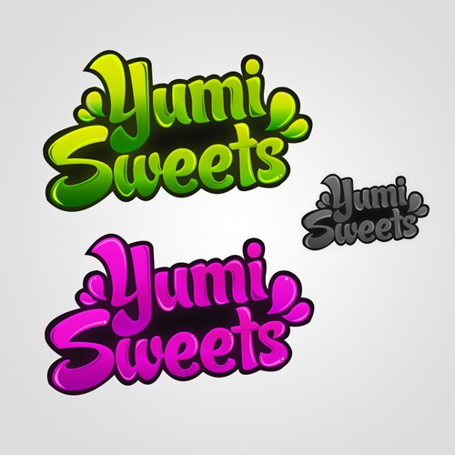 Create a fun, colorful kid-friendly design for Yumi Sweets, 100% Peanut & Tree Nut Free