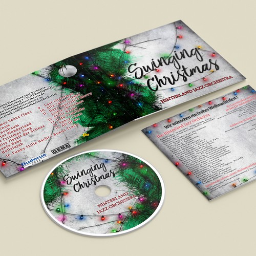 Winning design for Swinging Christmas album for Hinterland Jazz Orchestra  