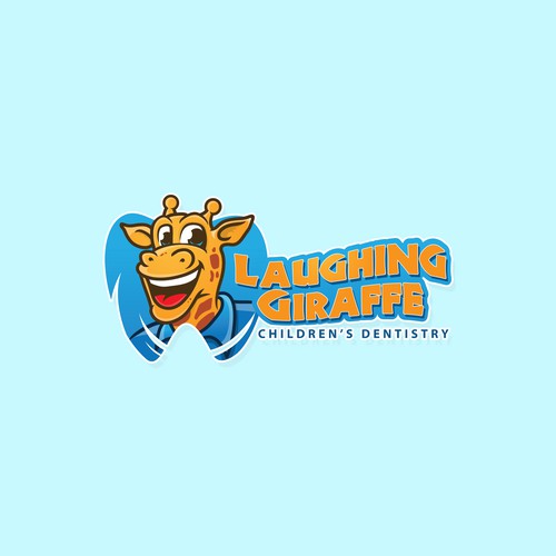 logo and character design for Laughing Giraffe children's dentistry