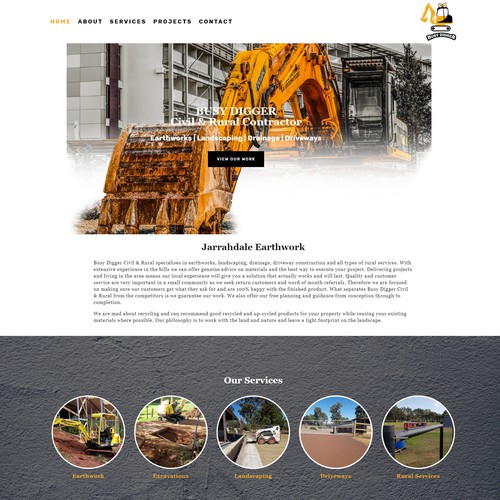 Busy Digger Contractor Website Design