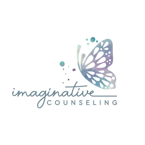 Watercolor Butterfly Logo and Business Card for Counseling Business