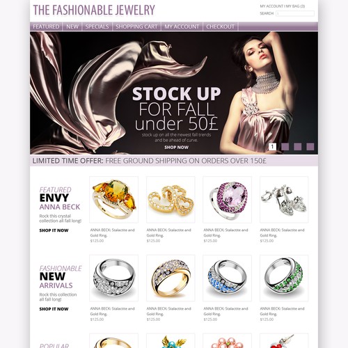 Help The Fashionable Jewelry with a new website design