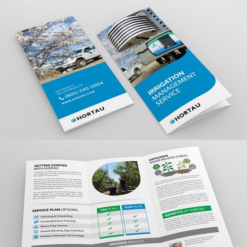 Irrigation management trifold brochure for Hortau