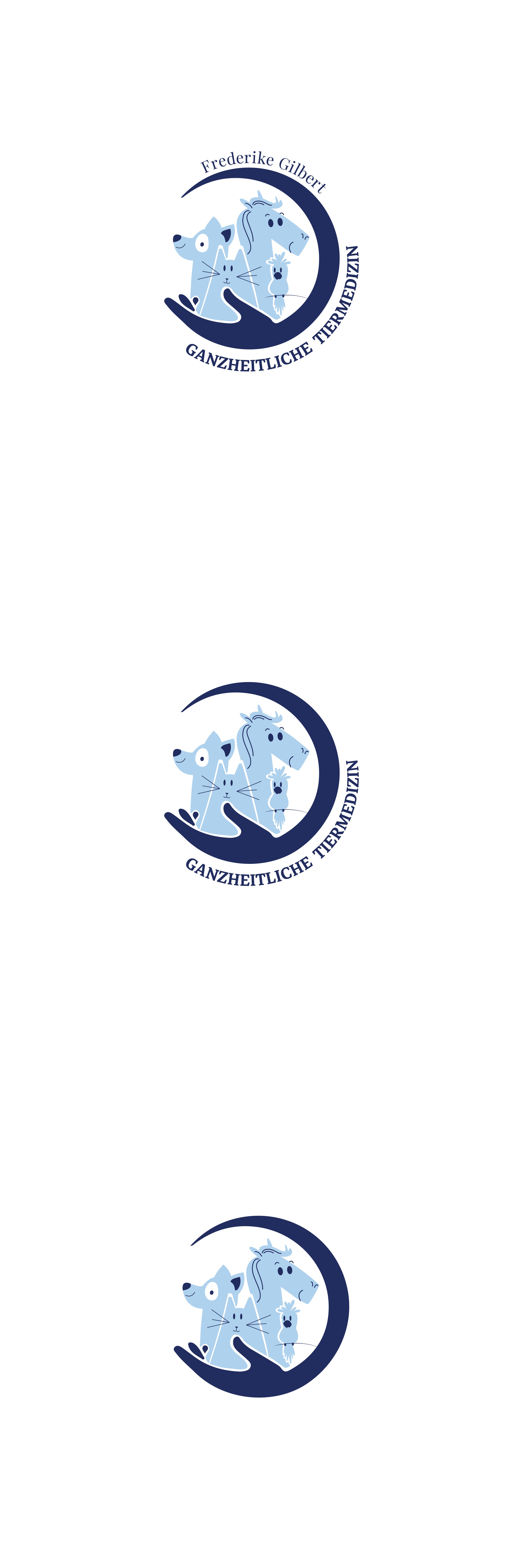 Logo for holistic veterinarian, that works with chiropractic techniques and cares for the world