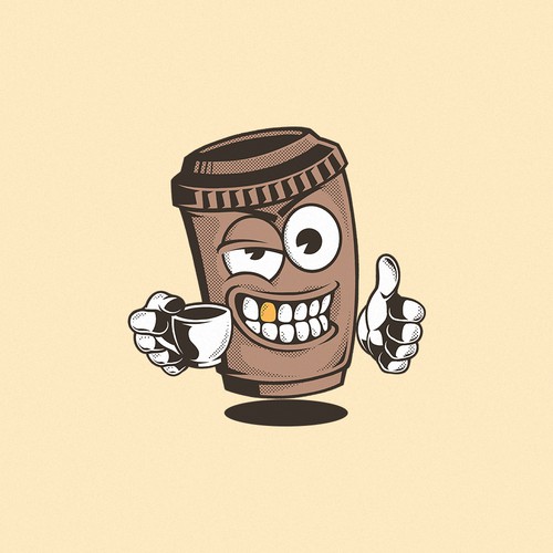 coffee cup mascot