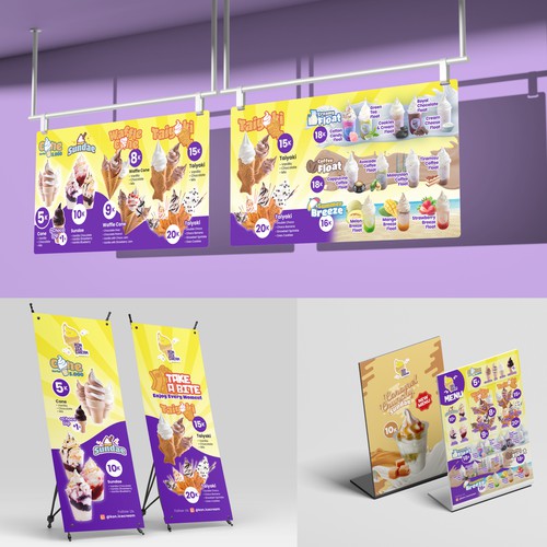 Ice Cream Menu & Banner Design