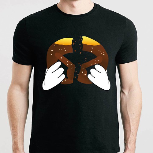 Pretzel on a T-Shirt (Cartoon T-shirt design)