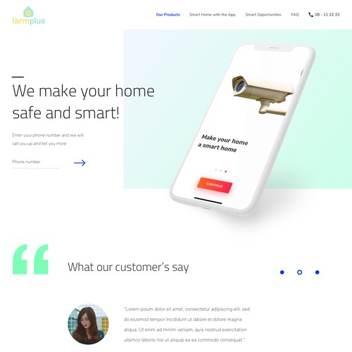 Website for home security services