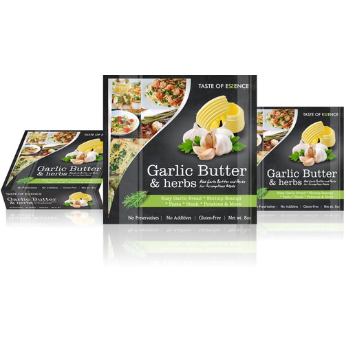 Help us design a new package for Garlic Essence (Butter & Herbs)