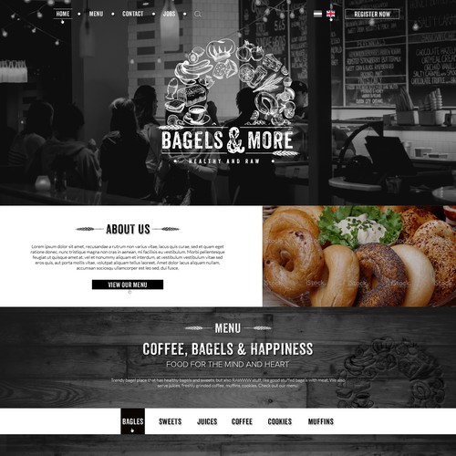 "Healthy & RAWWW, new Bagel place needs trendy website