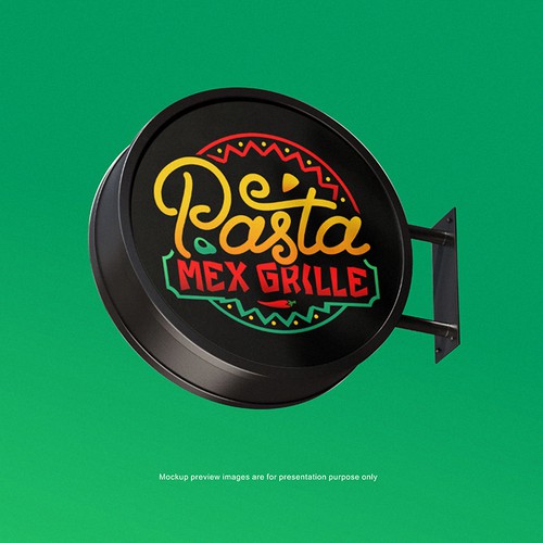 Pasta Grill Bar Catchy Logo Design