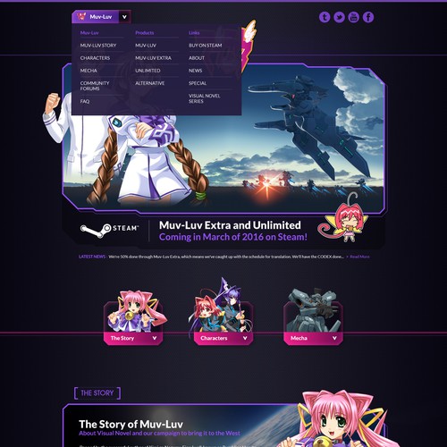 Webdesign - Homepage Design for Japanese Video Game based on Novel