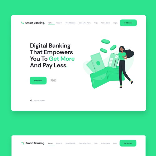 Modern Clean Digital Banking Homepage Design