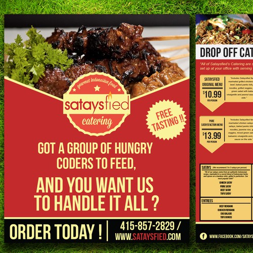 flyer design for an Asian Fusion Catering company