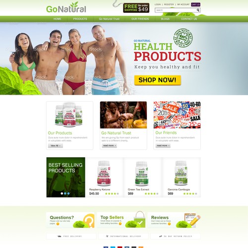 Design a website for health supplement company Go Natural!