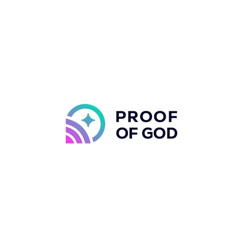 A symbol/logo for an optimistic film titled "PROOF OF GOD", and app that represents the film... Deals with science and philosophy. See reference for idea merging science and philosophy (star with communication signals)