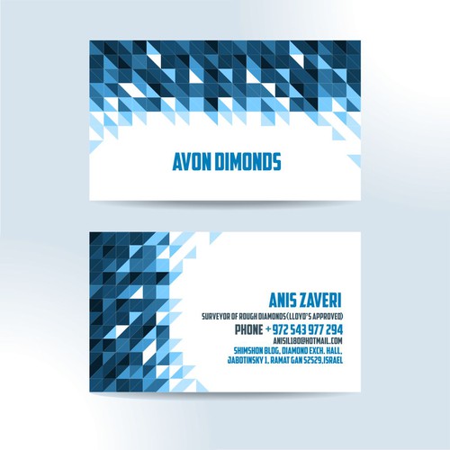 High class business card for diamond consultant