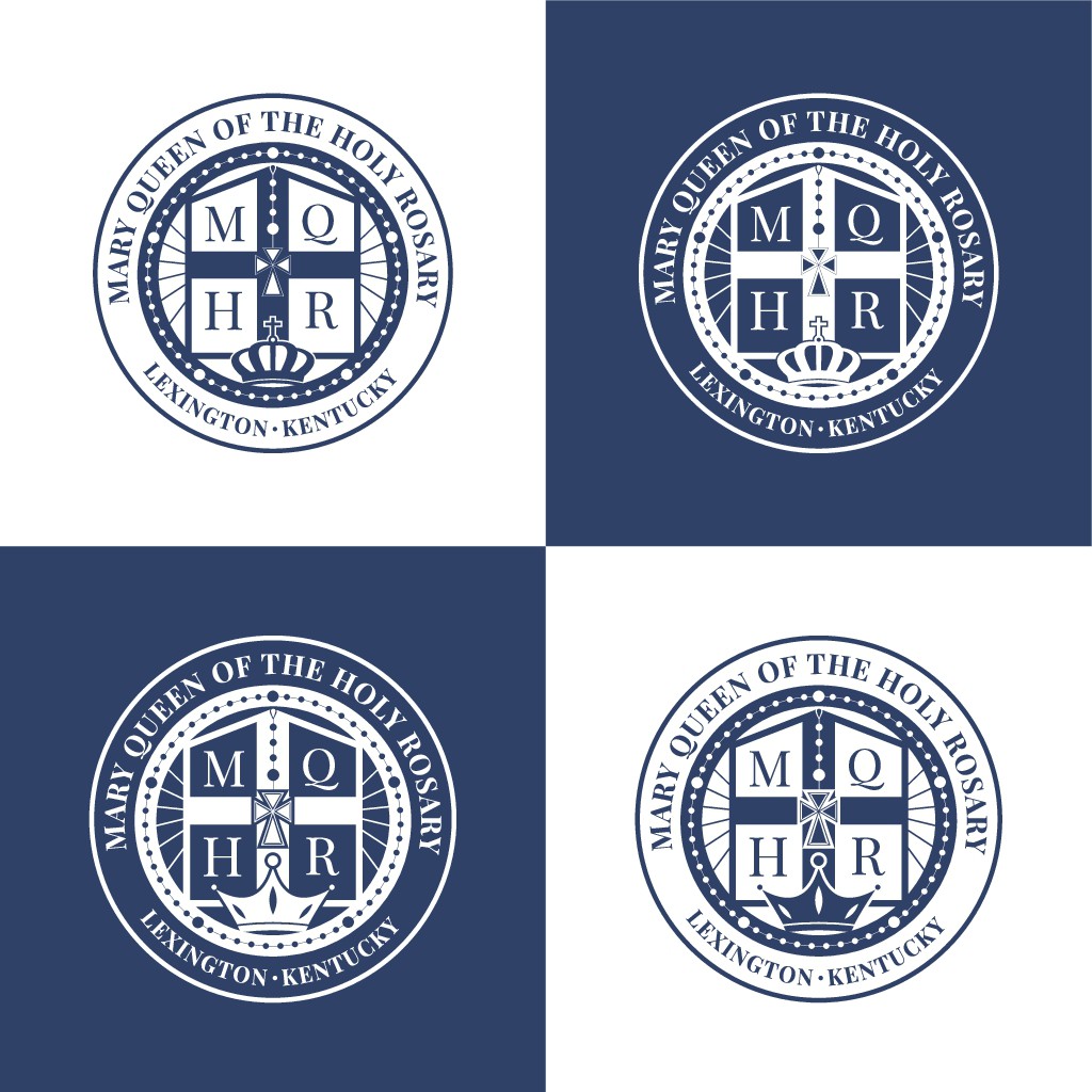 2 different logo versions - “MARY QUEEN OF THE HOLY ROSARY”