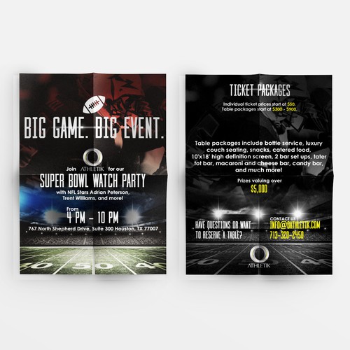 Design an eye-catching Super Bowl Watch Party flyer