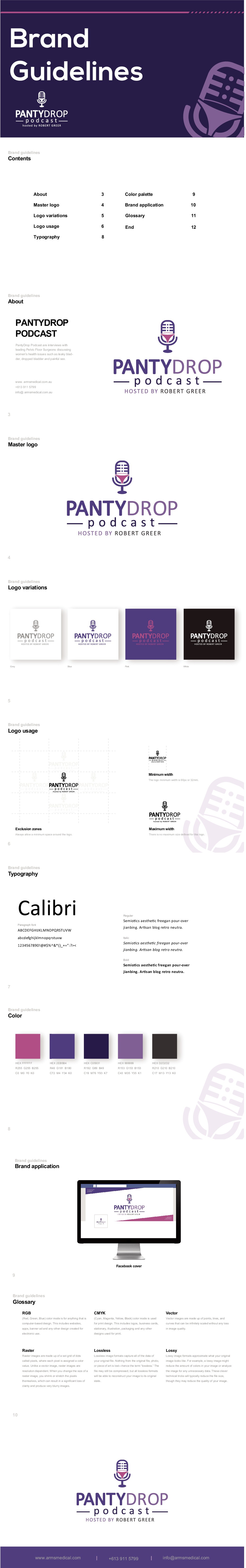 Brand guide for PantyDrop Podcast Logo