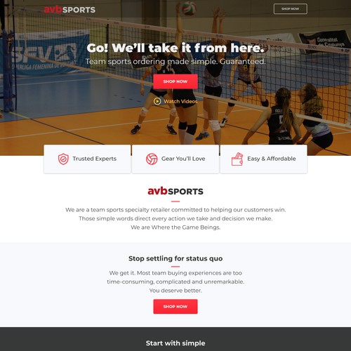 Sport webpage design