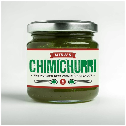 Mina's Chimichurri Sauce label