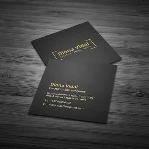 Square business card design for Diana Vidal