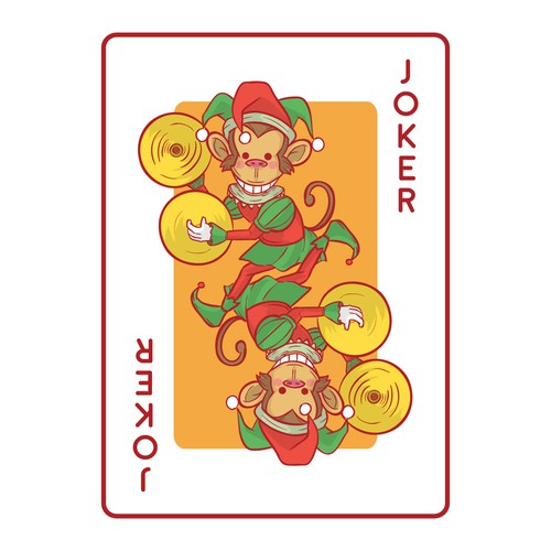 Character design concept for christmas playing card