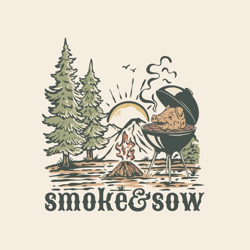 Vintage design BBQ
