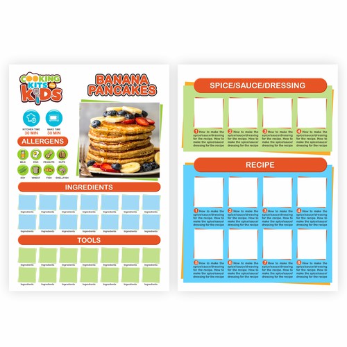 Recipe book layout design