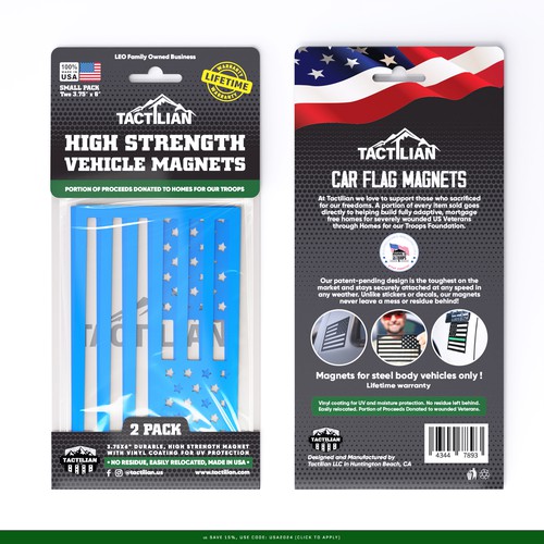 Stand-out Patriotic Vehicle accessory packaging