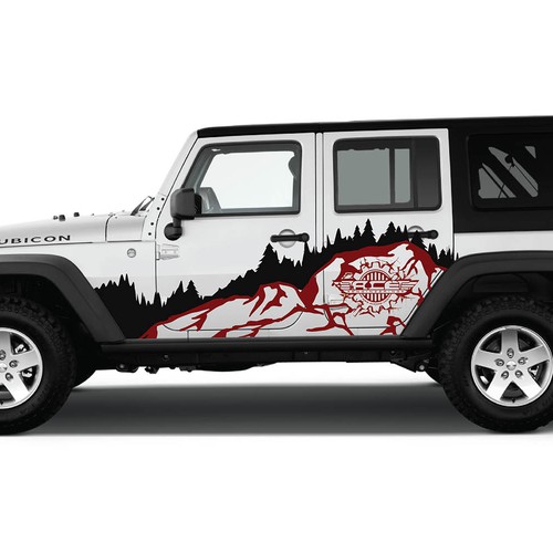 Hardcore jeep print die cut 