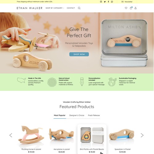 Website for wooden toys for toddler.