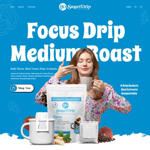 Shopify Website Design for Smart Drip Coffee 