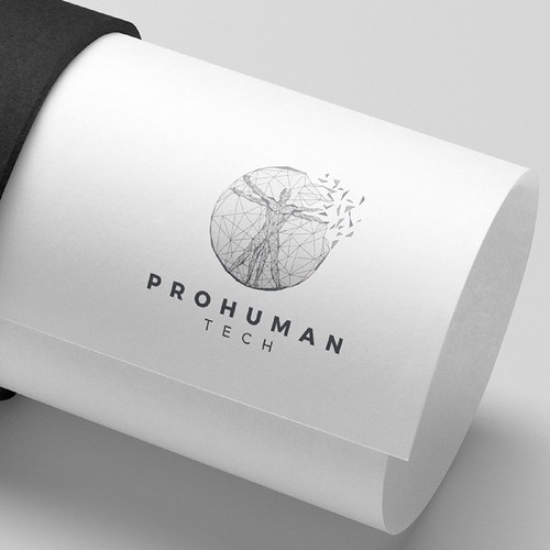 Prohuman Tech - Be inspired by daVinci's Virtuvian Man - Help me create a logo for my Tech Startup!