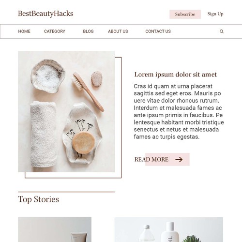 Web Design For a Beauty Blog