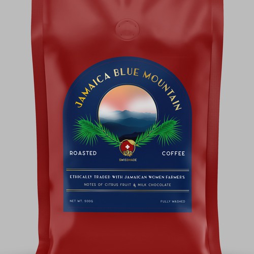 Jamaica Blue Mountain coffee label