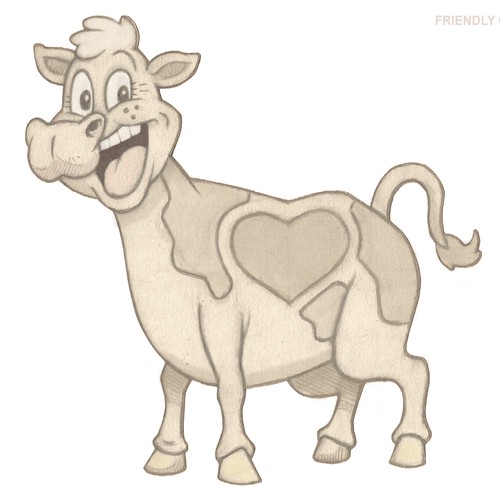 A friendly cow character for the kids. ( sketch-version )