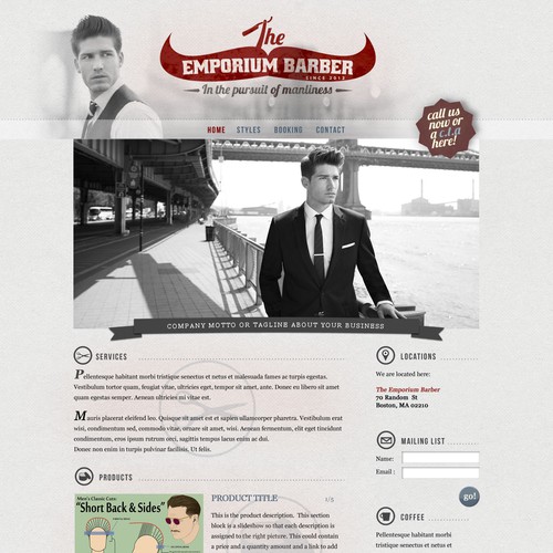 Design the first website for The Emporium Barber - BLANK CANVAS TO WORK WITH!!!