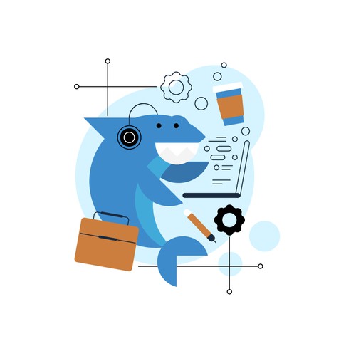 Shark character for IT service
