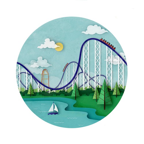 Roller Coaster Sticker