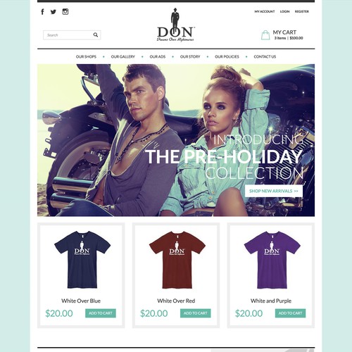 Create a One-of-a-kind Web Store for Dreams Over Nightmares LLC: Don Closet