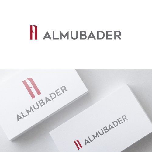 Negative space logo concept for ALMUBADER