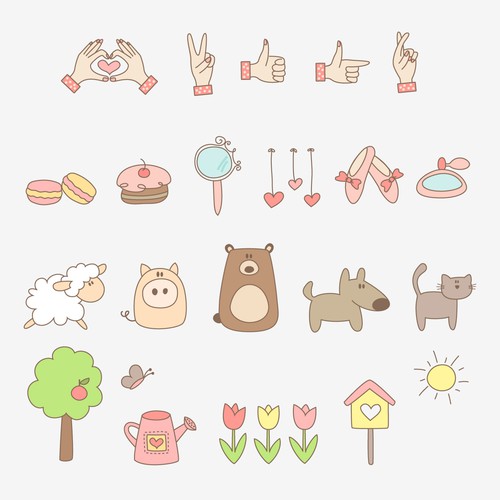 Emoticon Stickers/Stamp Sets for a Photo Editing App