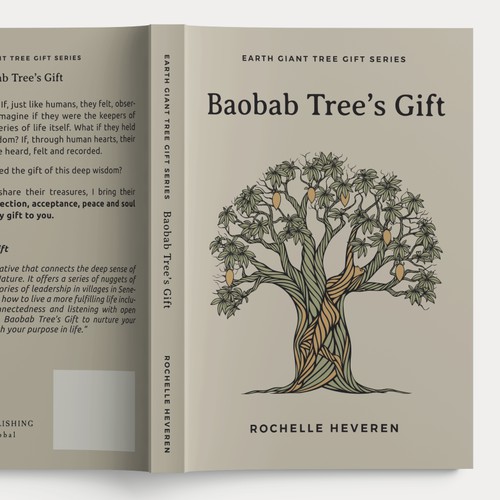 Baobab Tree’s Gift illustration, Book Cover and Essential Oil Bottle Sticker