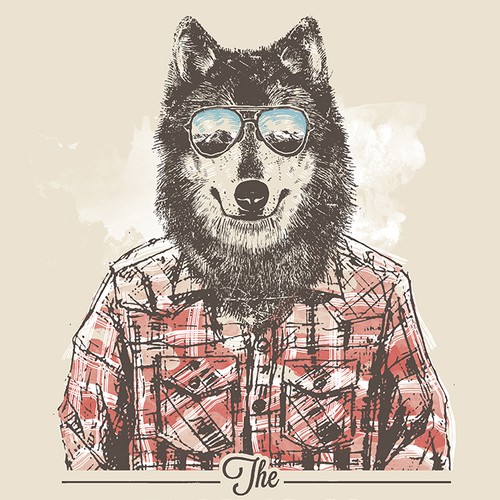 Wolf Illustration for Action Sports Clientele T-Shirt