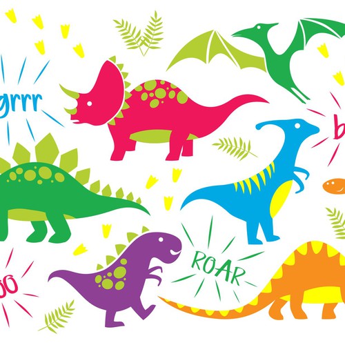 Dinosaur themed design for Schoolbags, Water bottles & lunchboxes