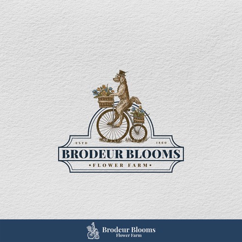 classic vintage logo Brodeur Blooms