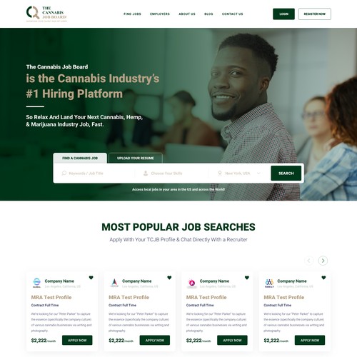 Fresh Design for The Cannabis Industry’s #1 Job Board And Hiring Platform